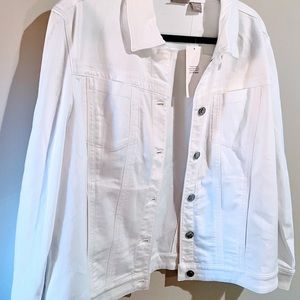 Chicos 3P White Denim No Stain Jacket NWT
